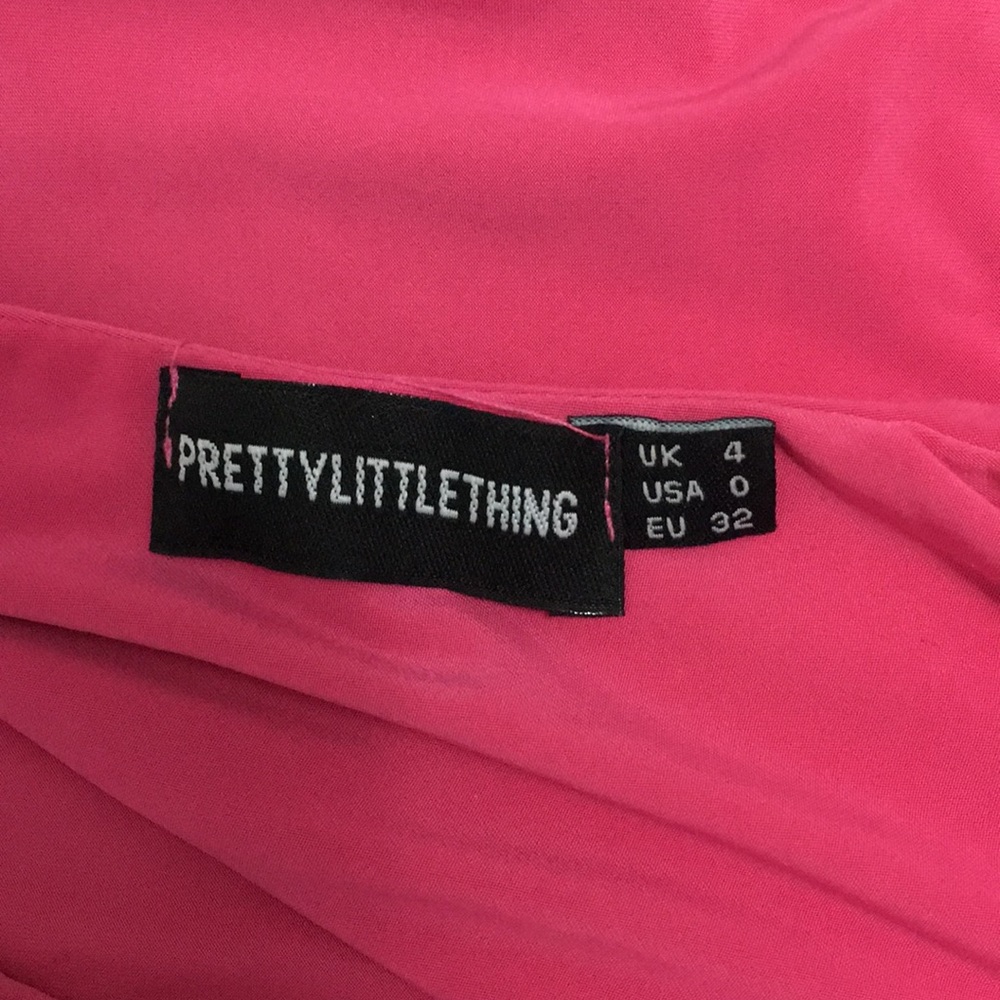 Pink one shoulder long sleeve crop top - Picture 4 of 4